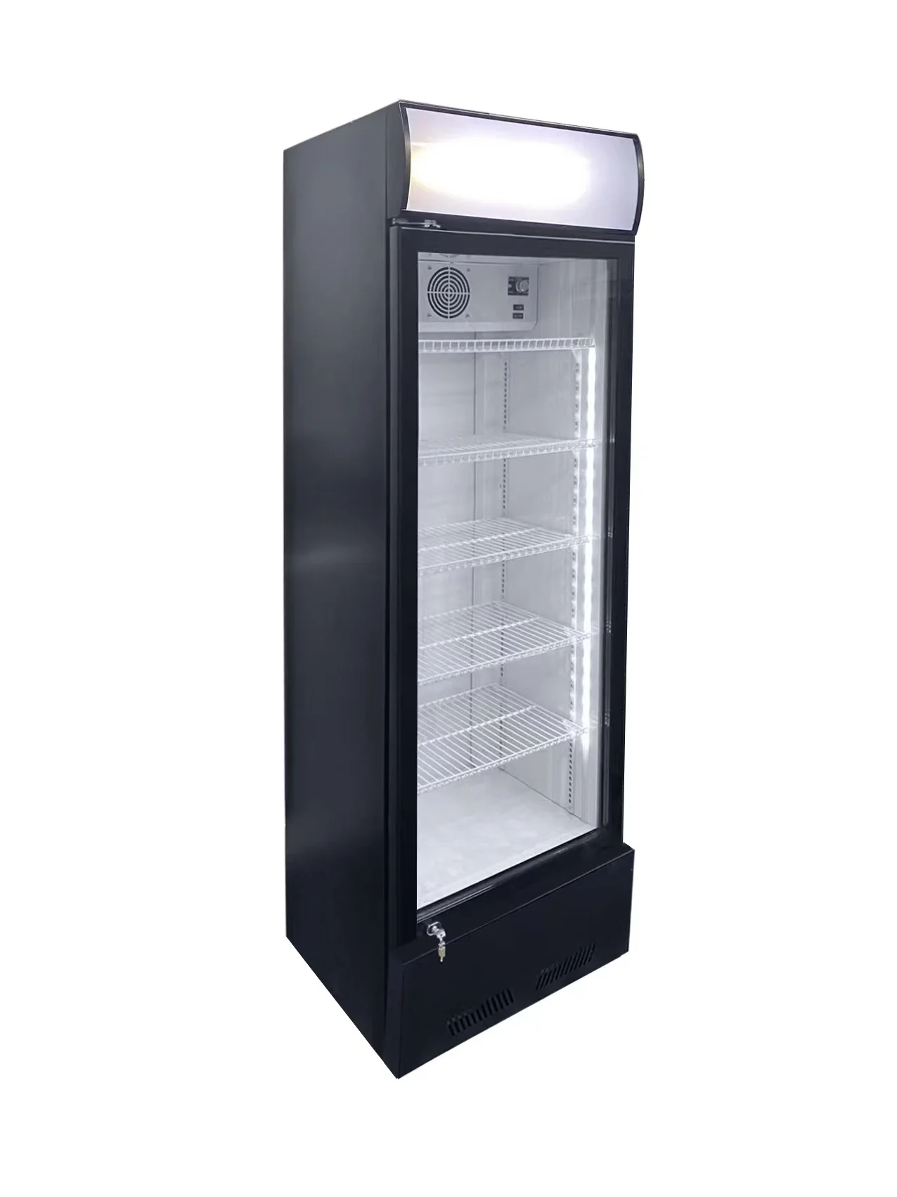 High Quality Front Door Transparent Glass Display Frozen Supermarket Showcase