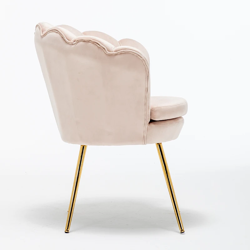 Light pink velvet fabric Accent Chair LOTUS shape