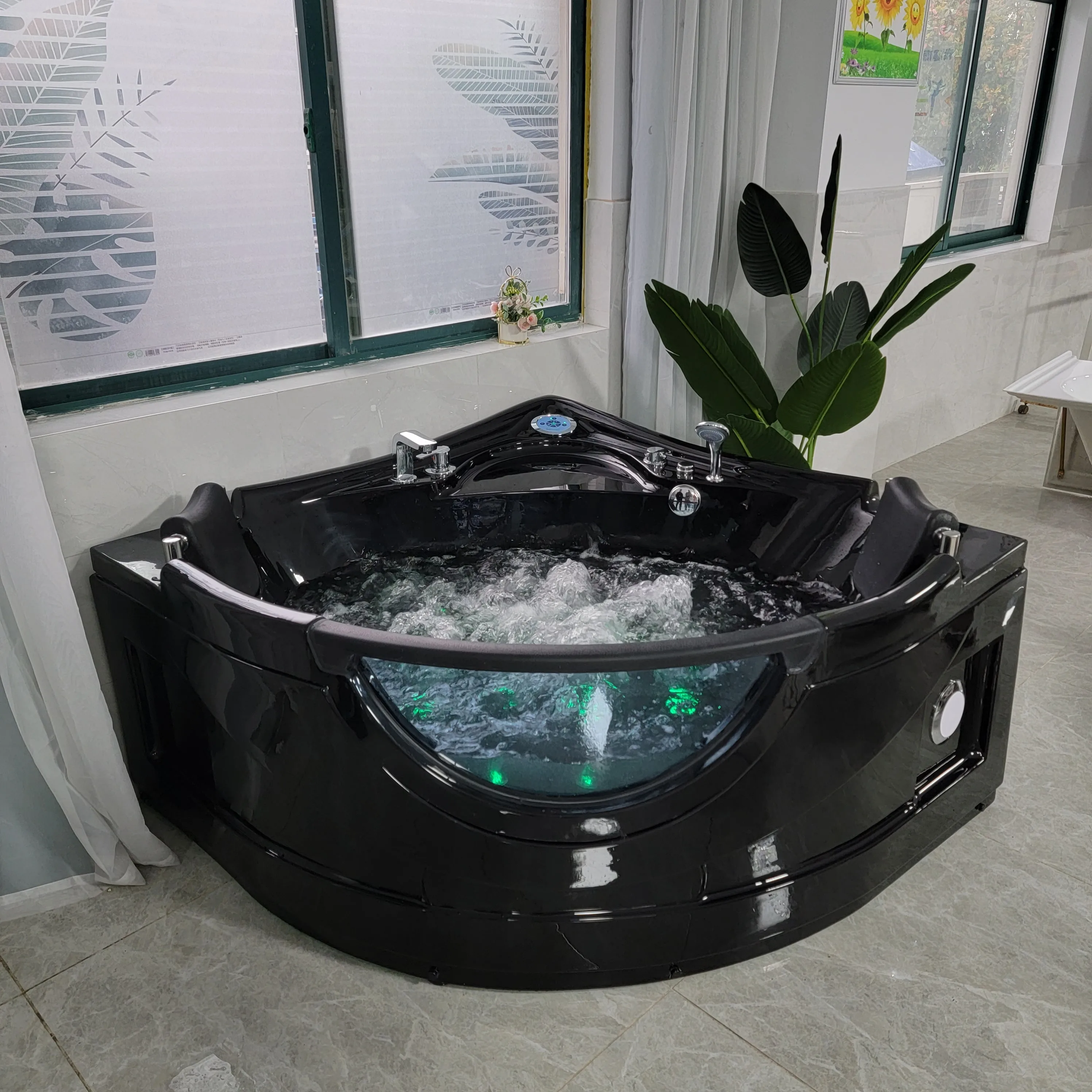 Роскошная прозрачная закаленная стеклянная гидромассажная Ванна из акрила для 2 человек