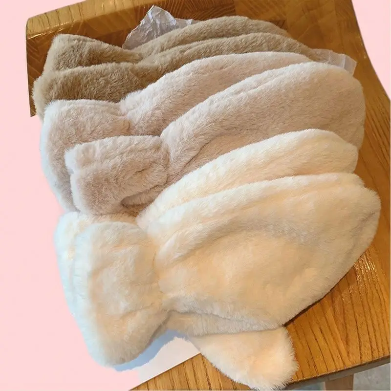 Hot Selling Double Thickened Winter Mittens Furry Faux Fur Fingerless Gloves For Kids and Students For Storage and Use