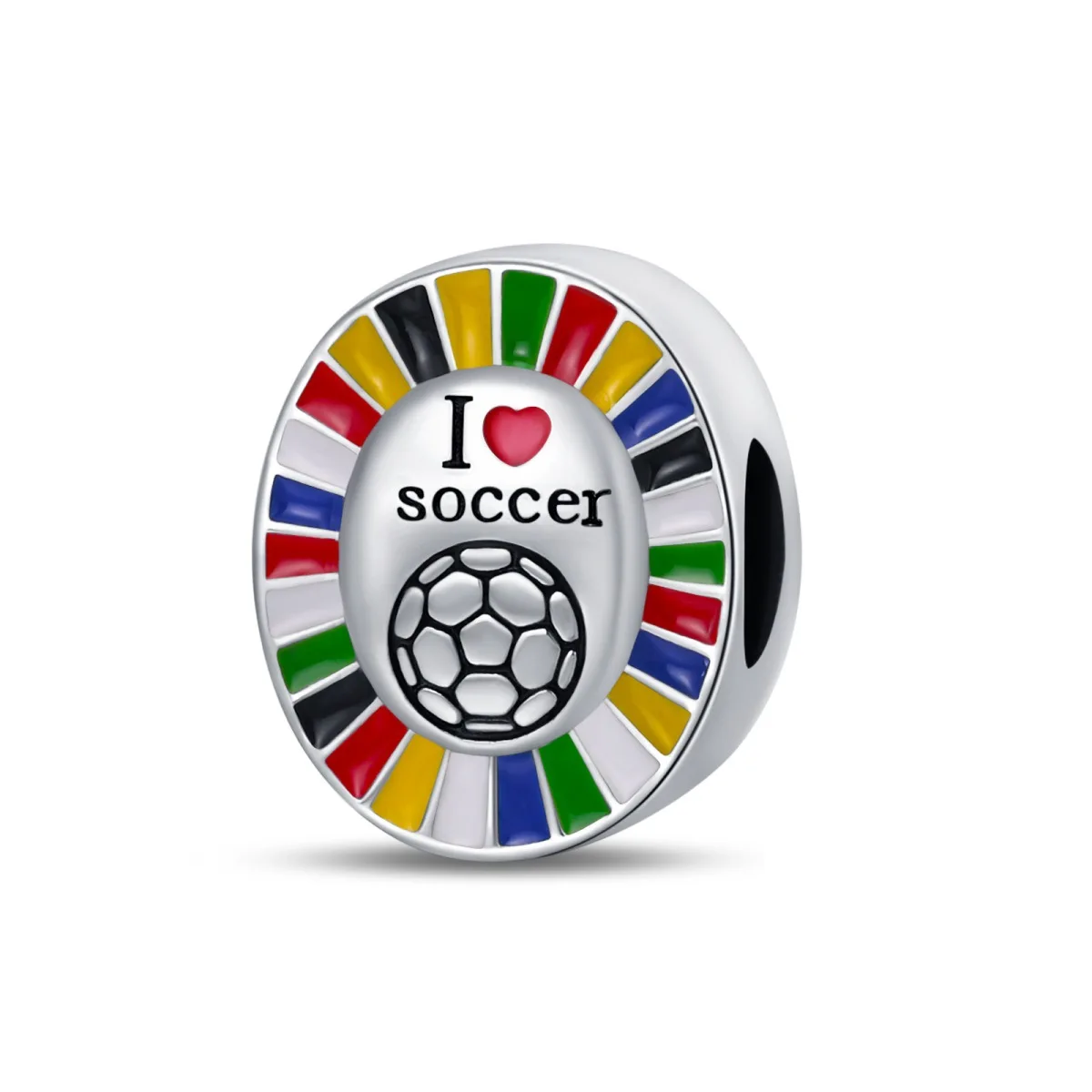 2024 New 925 silver plated  ball shoe charm European Cup soccer  hanging white copper DIY  sports charms for jewelry making