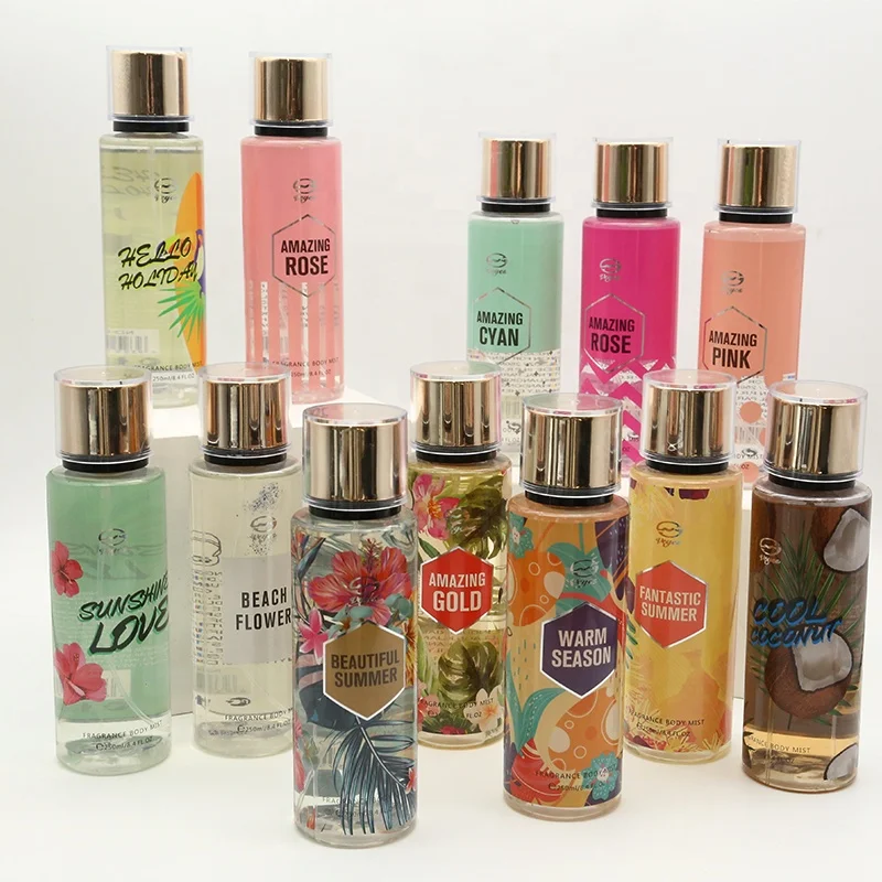 High Quality Body Spray Set Custom Private Label Perfume Spray Body Fashion Plastic Bottle Pink Body Spray For Elegant Lady