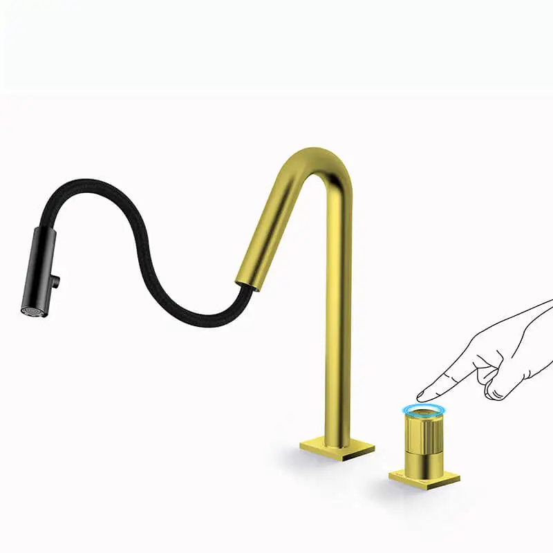 Cheap price brushed gold bathroom faucet Solid Brass Custom Modern Basin Mixers