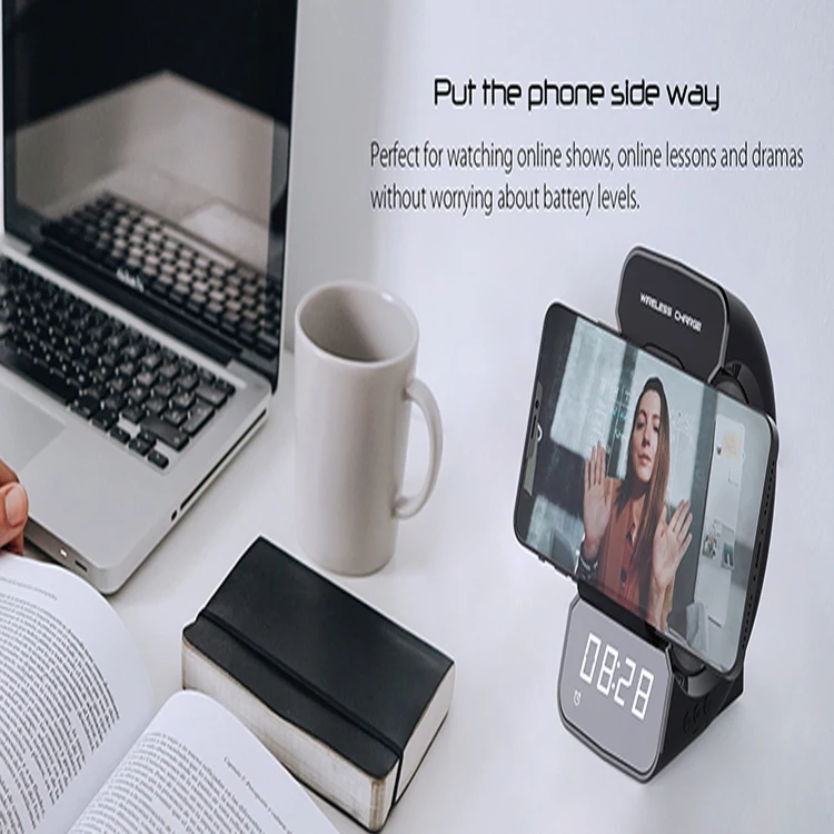 Guangdong Mobile Phone Stand Speakers SHABA WD-200 Alarm Clock FM Radio 1200mAh Portable BT Wireless Charging Active Big Speaker