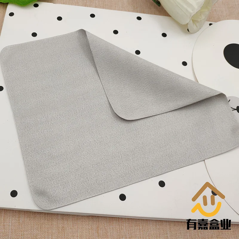 Soft Personalized Custom Embossed Logo Suede Microfiber Jewelry Cloth With Card