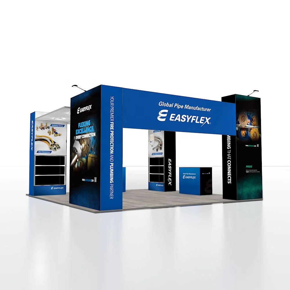 Island Vogue Durable High Quality Aluminum SEG Exhibition Tower Display Reusable Advertising Custom Print 20x20 Trade Show Booth