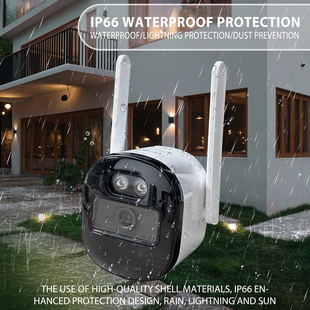 Factory Price, OEM ODM, 10in LCD, 3MP, Night Vision, Body Recognition, Two-Way Talk, IP66 Waterproof 4CH Wireless NVR Kit