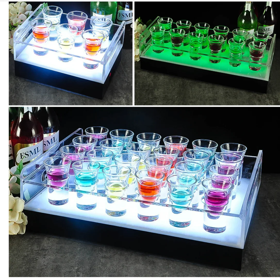 Hot sale in night club  6 PCS acrylic LED wine glass holder