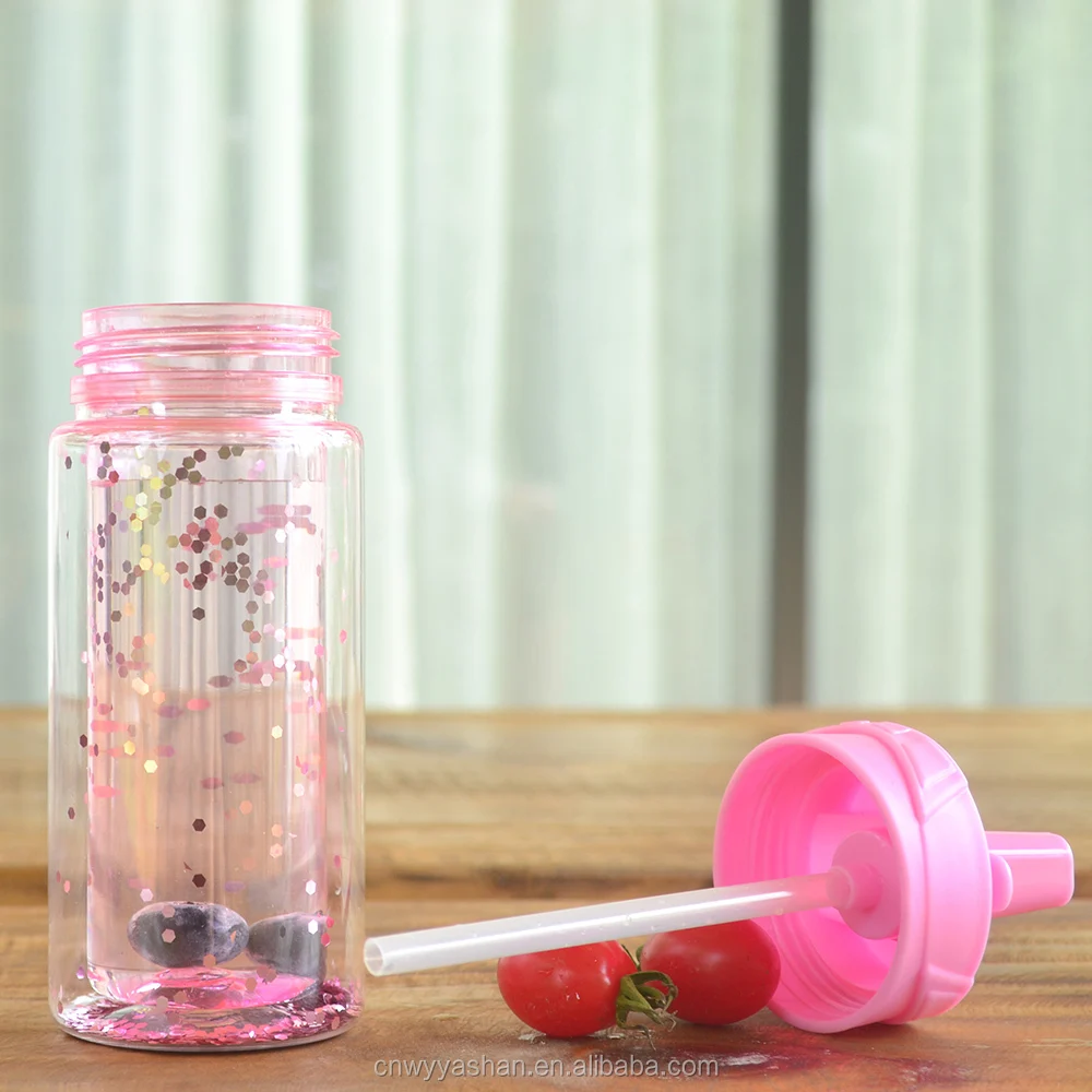 Custom Factory Price Double Plastic Wall Water Bottle Portable Mini Sport Drinking Bottle