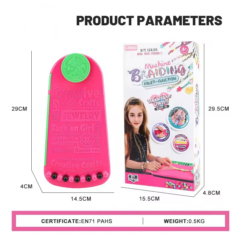 Custom Hot Sale Girls DIY Bracelet knitting Machine Toys Cartoon Educational DIY Toy Hand Make Girl Toy Bracelet Making Kit