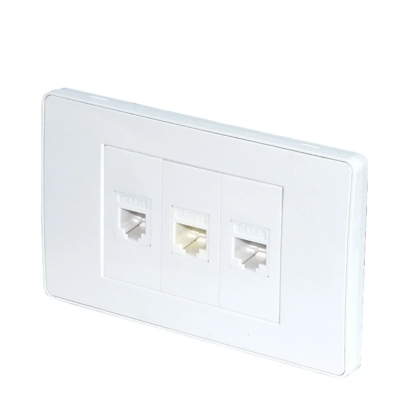 Сетевая розетка NEPCI CAT6 RJ45 настенная пластина 118x71 5 мм разъем CAT3 RJ11 лицевая 3 комплекта