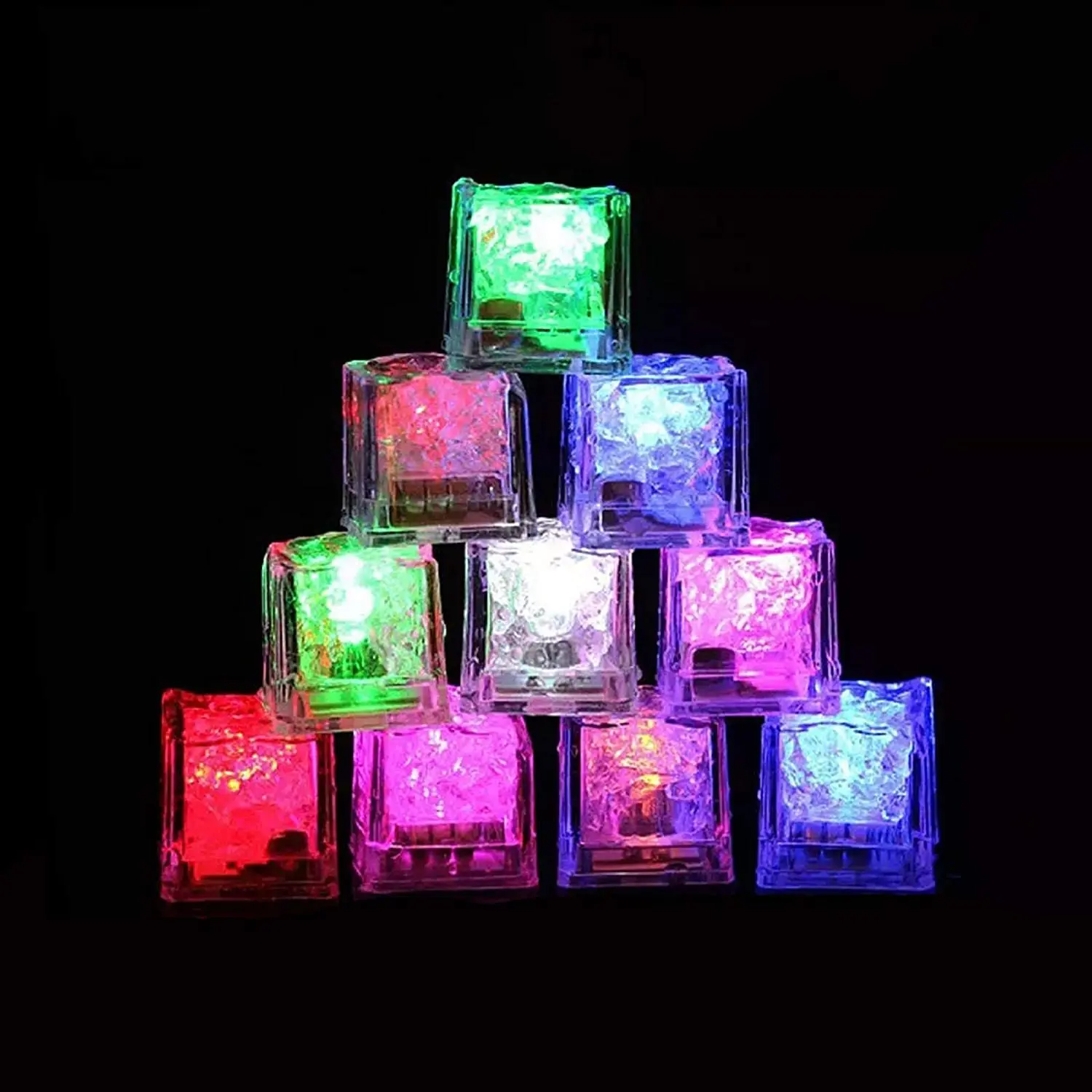 LED Ice Cubes Glowing Party Ball Flash Light Luminous Neon Wedding Festival Christmas Bar Wine Glass Decoration Supplies
