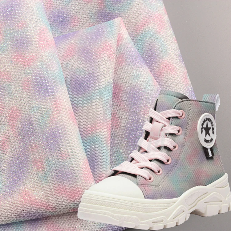 Manufacturer 3D nylon  print  Polyester sandwich Mesh Fabrics breathable  for  Custom Sports Wear  Car seat