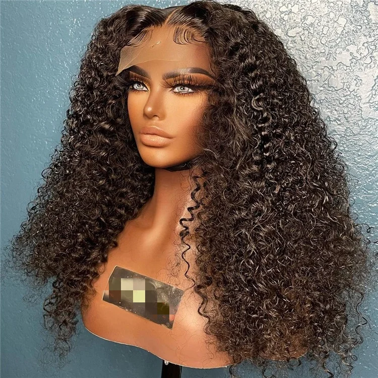 Virgin Long Human Hair Lace Front Wigs for Black Women Premier Lace Wigs 13x4 4x4 Pre Plucked Kinky Curly Lace Frontal Wigs