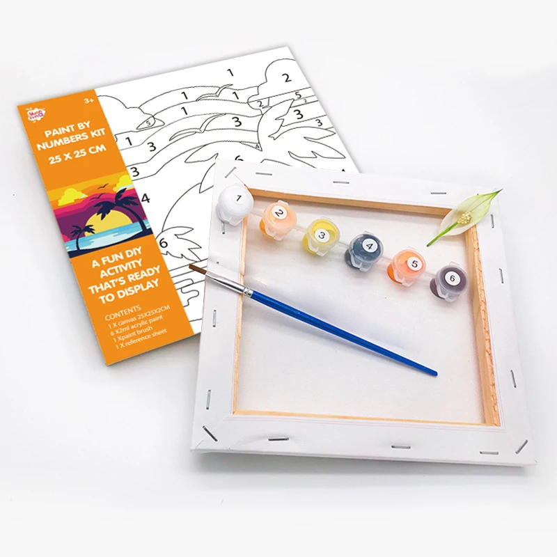 Custom Kids Modern Canvas Paintings Art 25*25cm Paintworks DIY Painting By Numbers Kit