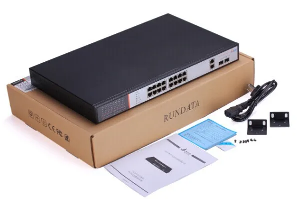 
SFP Switch Vlan 250 meter AI POE Fast Ethernet 24 Port Gigabit PoE Switch For hikvision ip camera 