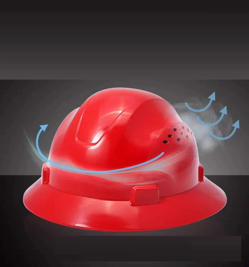 HDPE ABS Full Brim Hard Hats Full Brim Safety Helmets for Construction