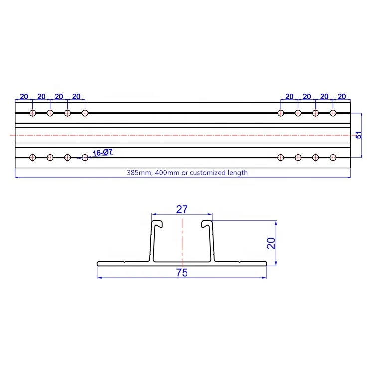 ECONOMIC SOLUTION solar bracket mounting  mini rail solar solar panels roof mini rails  for Trapezoidal  metal roofs