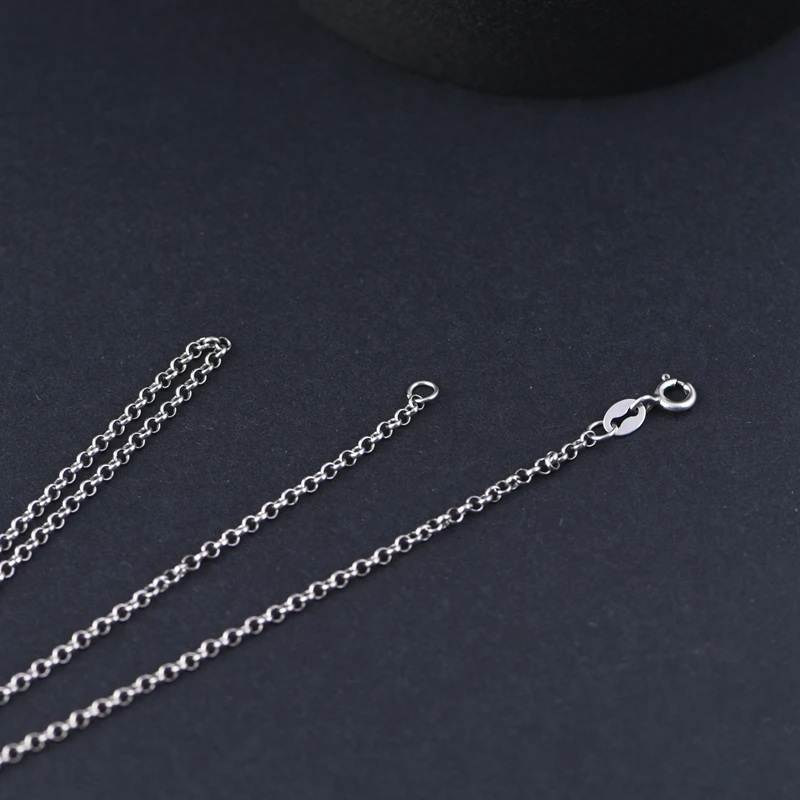 Genuine silver chain wholesale S925 Sterling Silver Chain Jewelry 2mm fashion retro link ring chain necklace for women