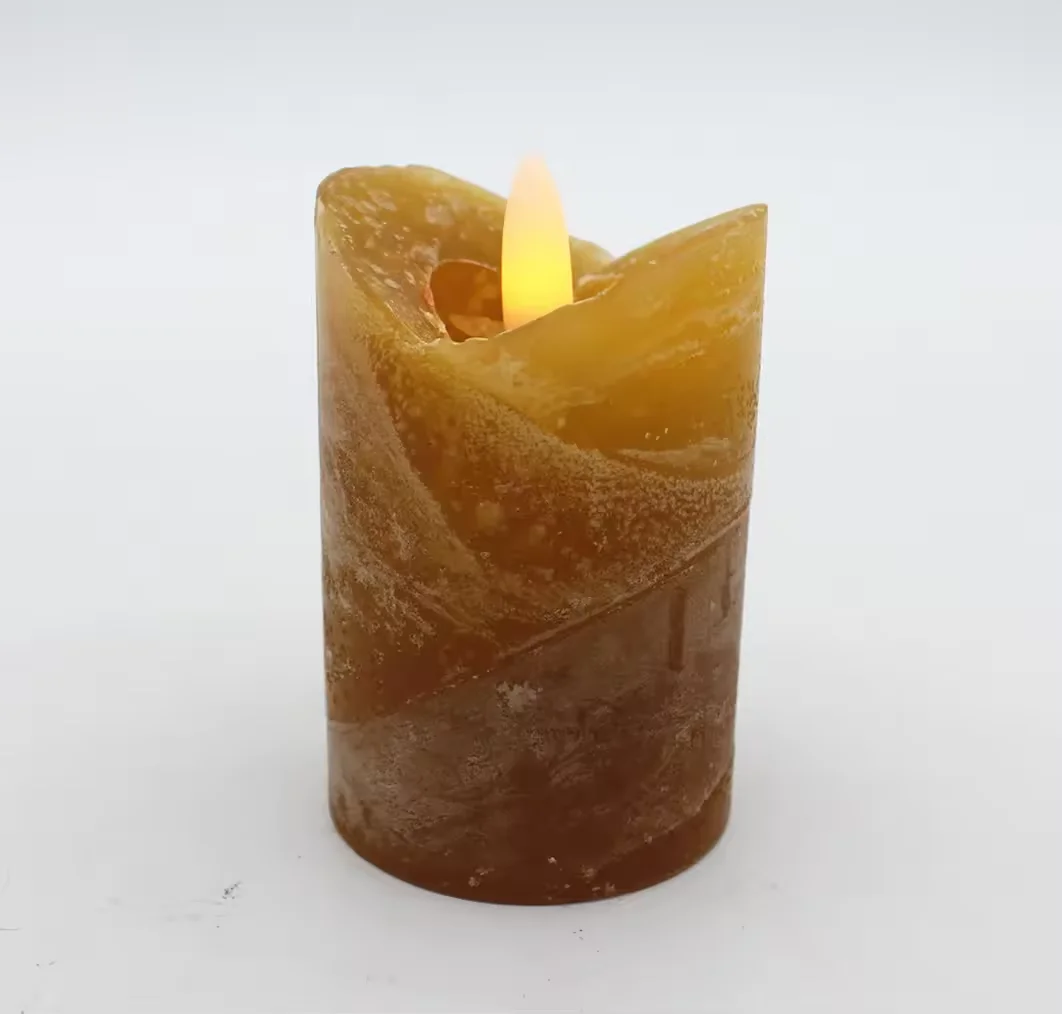 wholesale customized pillar shaped flameless Premium grey 360 top bullet wick candle vela with remote control/timer