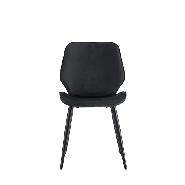Hot Sale Dining Furniture Modern Velvet High Back Chair Black Dining Chair With Metal Legs