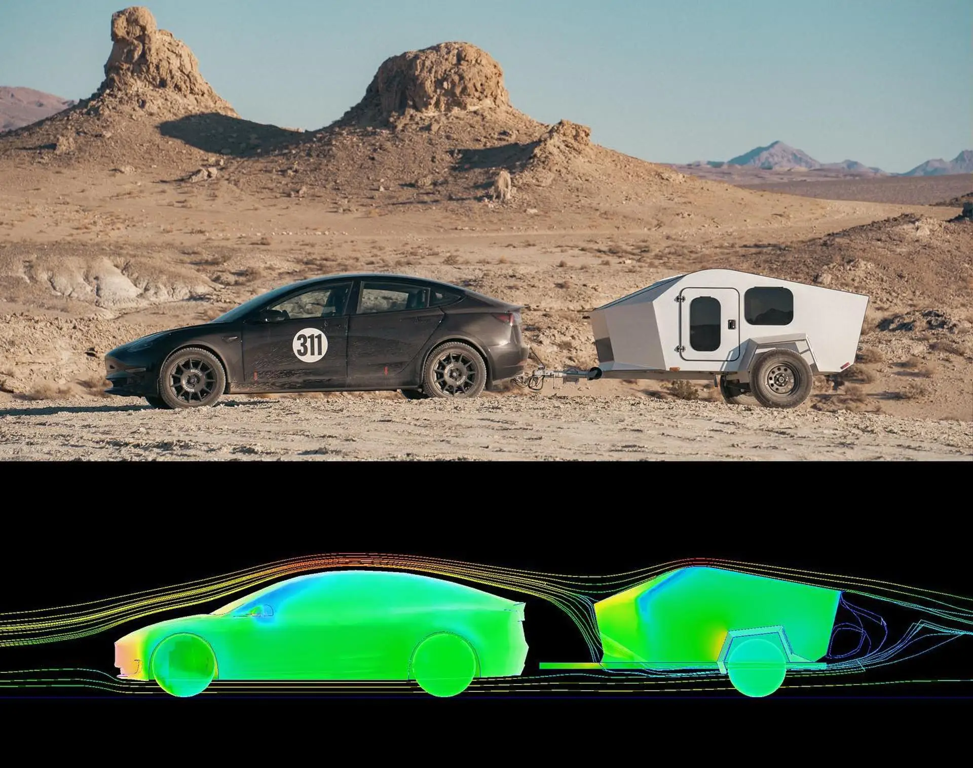 2024 Wholesale Small RV Off-Road Teardrop Camper Trailer Mobile Function for Travel Cyber truck