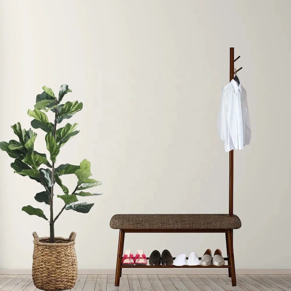 Factory supply factory manufacturer wood bamboo coat rack shoe bench cabinet design shoe rack
