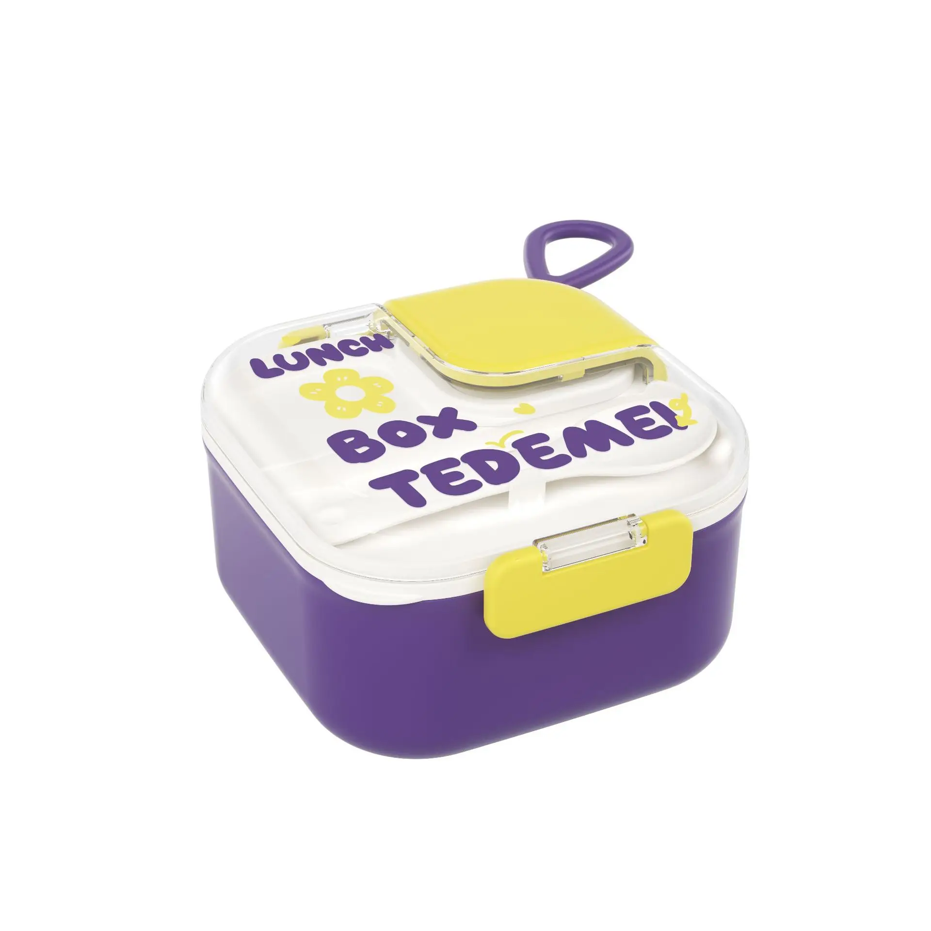Высококачественный пластиковый Ланч-бокс bento box детские дошкольные контейнеры для закусок с ложкой