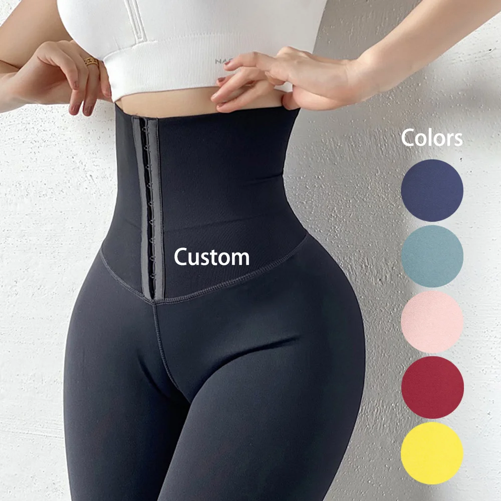 NANBIN Wholesale S-5XL Plus Size Outdoor Sport Sauna Sweat Red Yoga Pants Women Fitness Waist Trainer Leggings