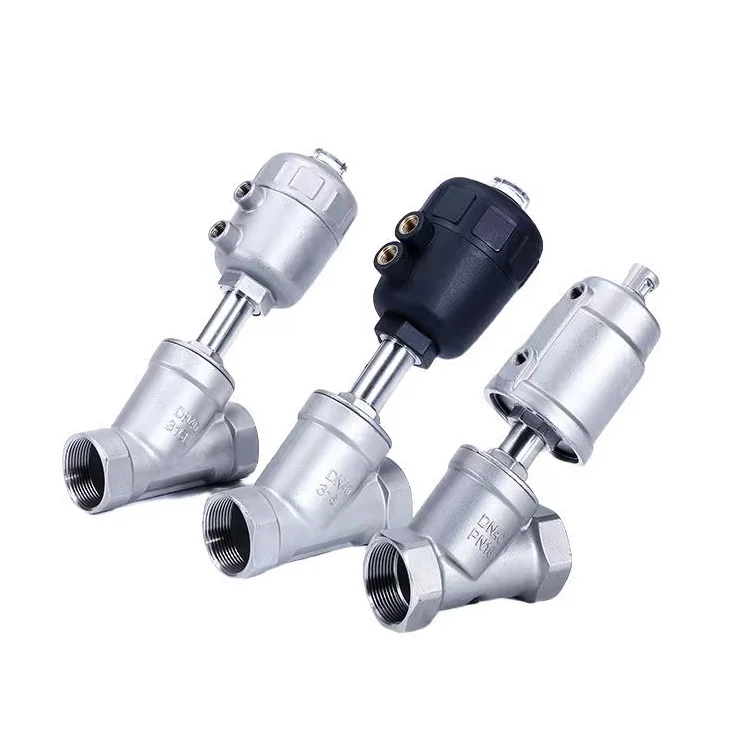 Sanitary Pneumatic Angle Seat Valve, Food Grade Thread Y Piston Angle Seat Valve