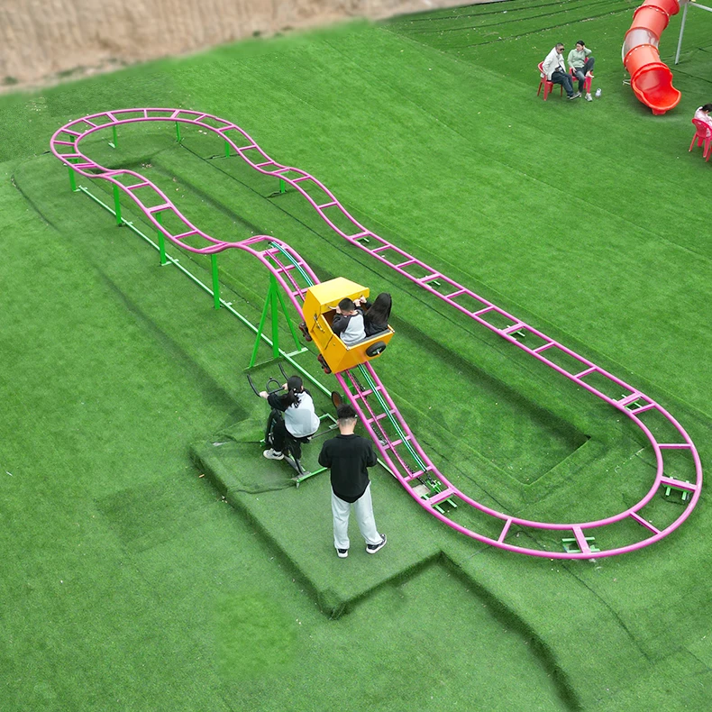 Mini Roller Coaster Amusement Park Equipment Ride-On Amusement Unpowered Roller Coaster For Sale