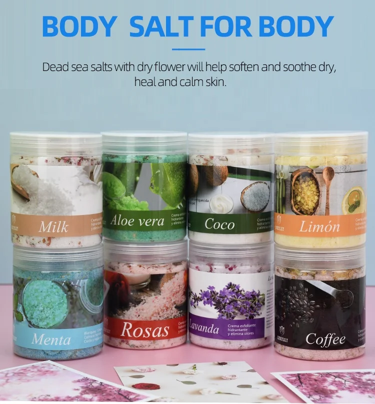 Have Stock 390g Natural Bath Salt Relax Body Foot Scrub Organic Crystal Soak SPA Exfoliator