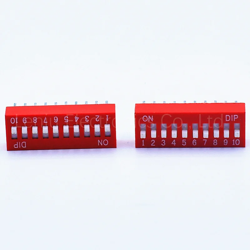 Прямая продажа с фабрики высокое качество красный PCB Push DIP переключатель макс. 1 / 2 3 4 5 6 7 8 9 10