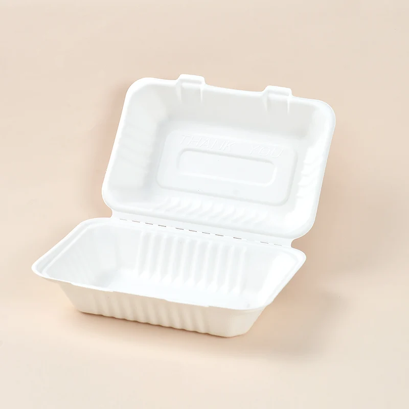 Суперсентябрь, бесплатный образец, дешевый одноразовый экологически чистый контейнер для ланча 9X6 дюймов, для быстрого питания, для микроволновой печи, раскладной контейнер