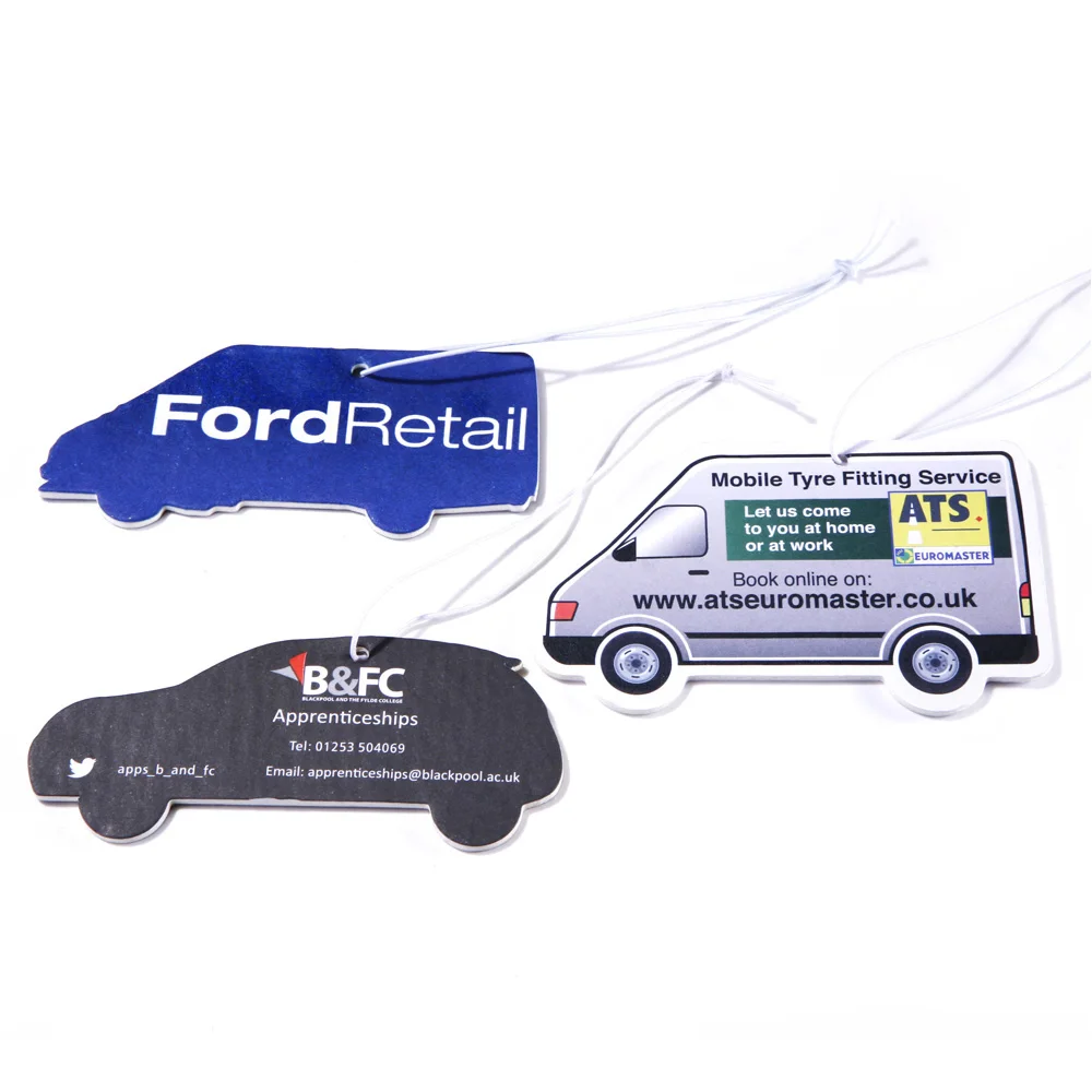 Custom logo Perfume Paper Car Hanging Car Air fragrance Freshener for Different Shapes Scents