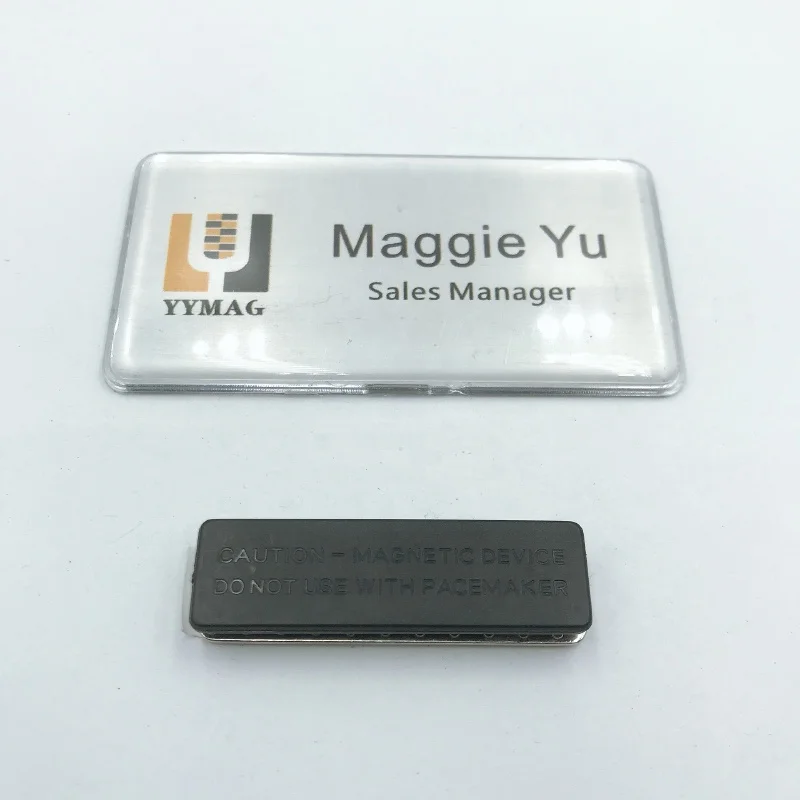 Reusable Name Badge With Magnet Pin