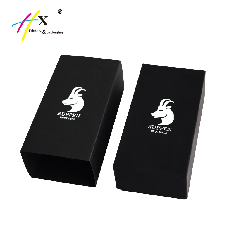 Custom Logo Printed Luxury Black Touch Paper Cardboard Packing Watch Gift Box Watch Box Packaging Box For Watches With Eva Inlay