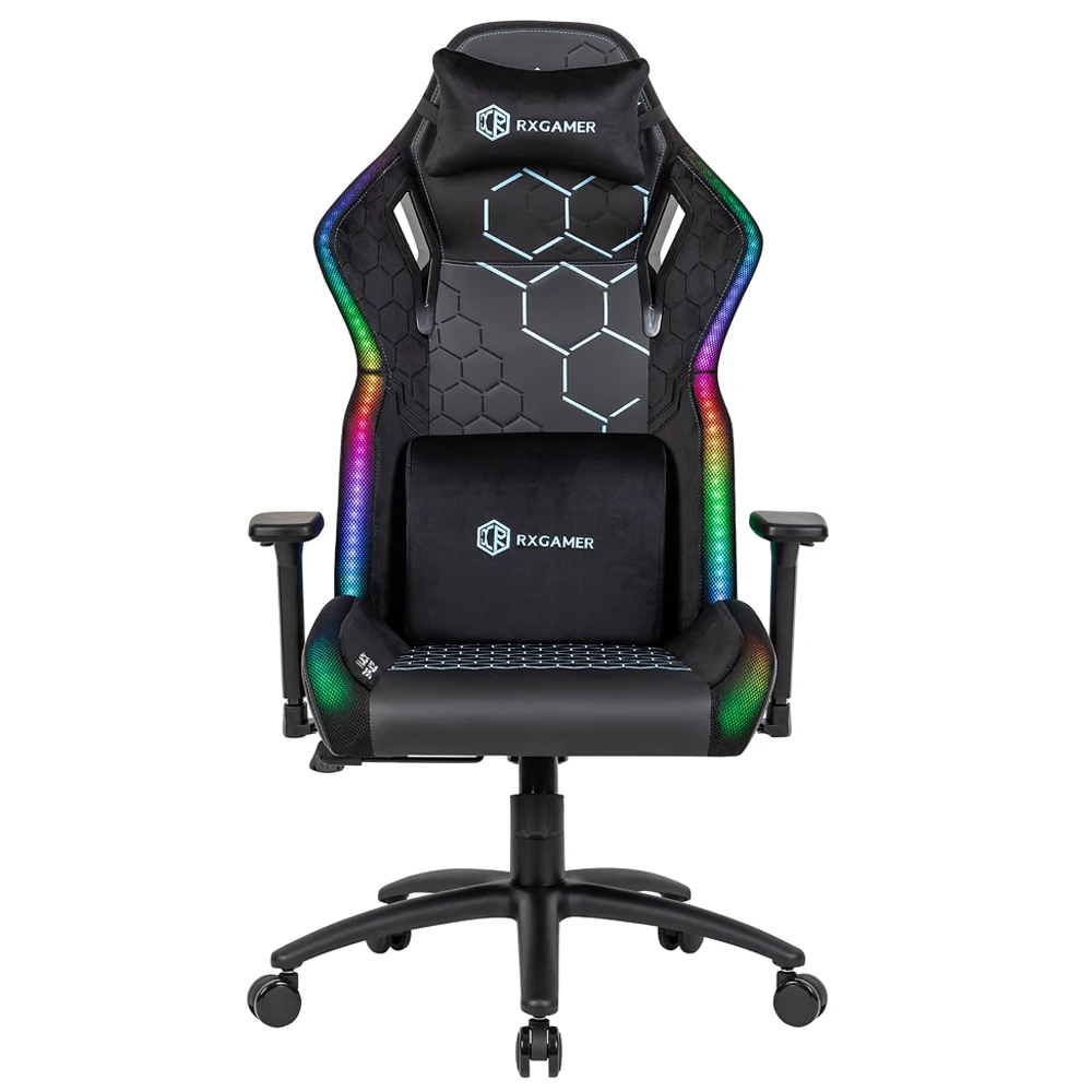 Wholesale custom premium multi functional black leather adjustable swivel reclining rgb silla gamer gaming chair with led light