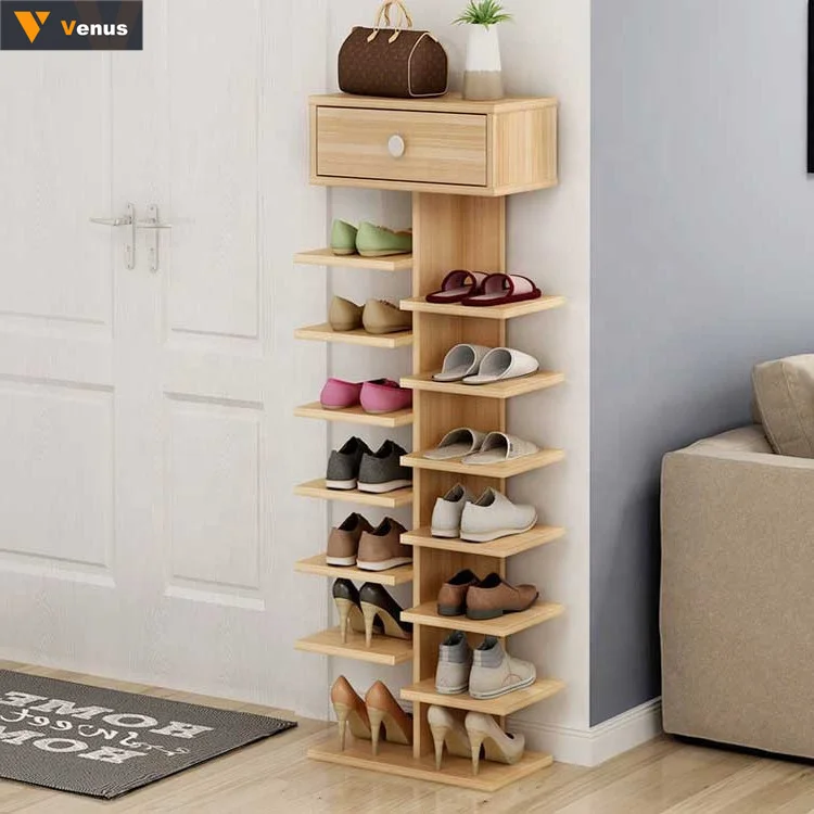Durable modern design wood modern shoe tower rack for living room shoe rack organizer storage cabinet