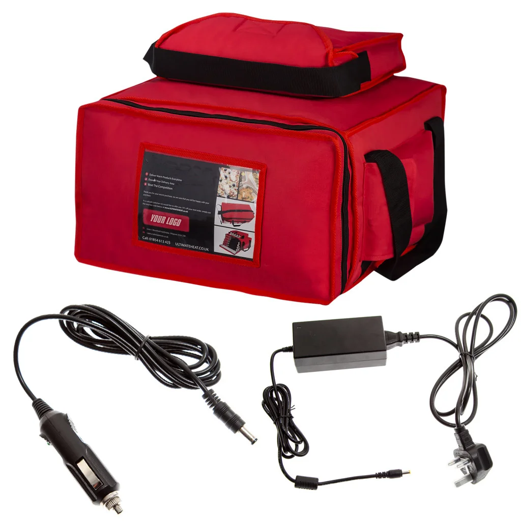 12V Heated Take Away 5 Pizza Hot Food Delivery + Cool Drinks Bag
