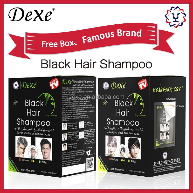 sachets black hair shampoo korea indian free hair dye without chemicals samples of Dexe best sale for women and men