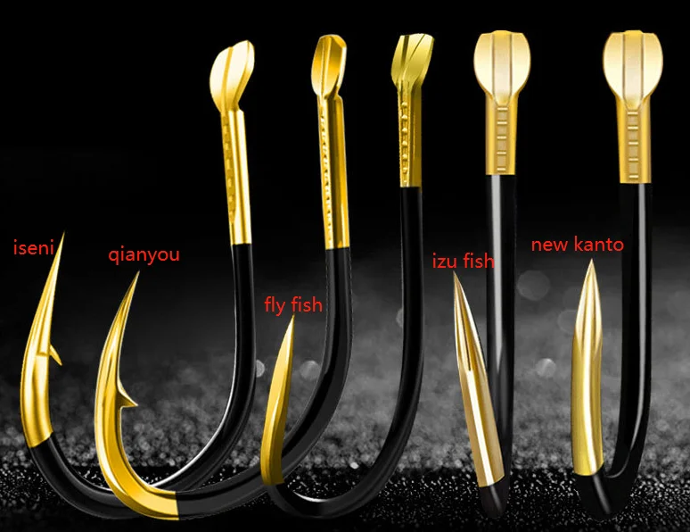 Reinforced Black Nickel Pipe Barbed Hooks For Iseni Fish Hooks double slots Saltwater Fishing Freshwater Fish Hooks