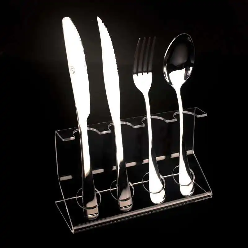 Acrylic cutlery storage display stand kitchen knife and fork spoon rack cutlery set transparent stand