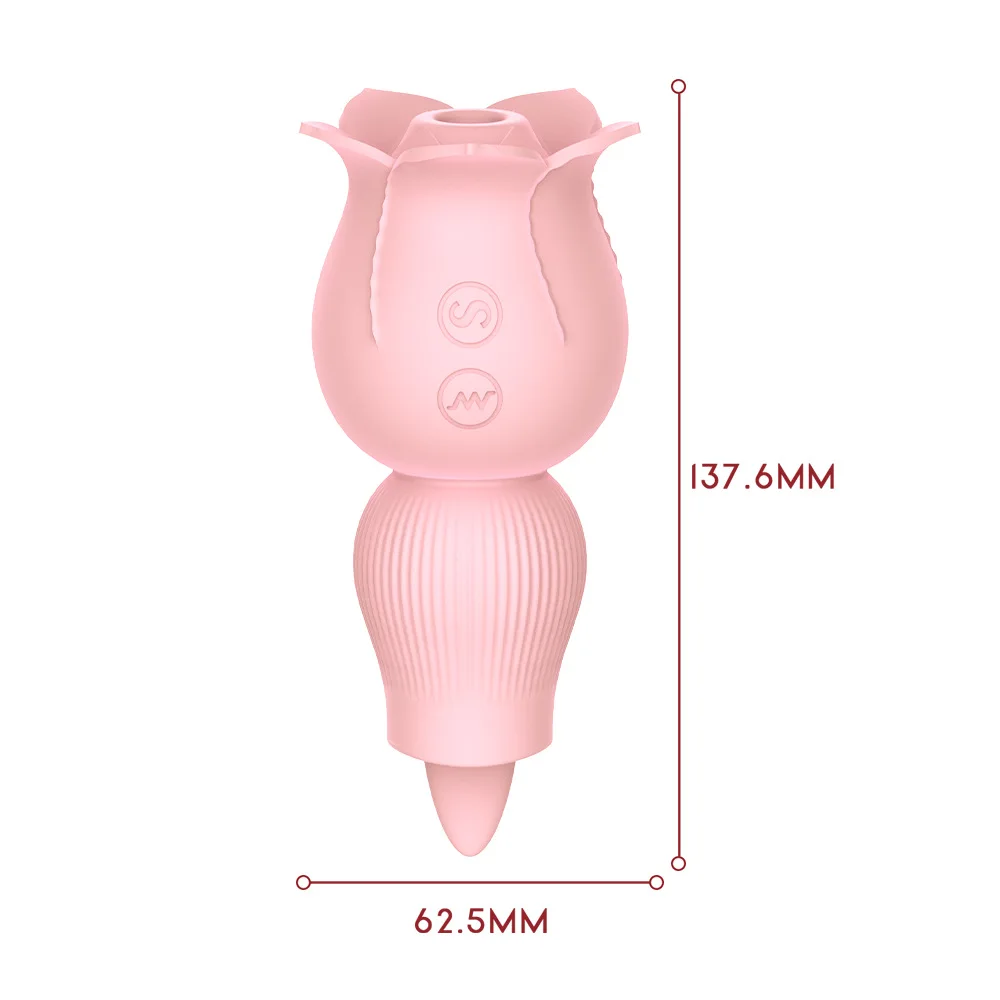 double headed female vibrator sex toy soft tongue red shape rose vibrator female sex toy dick sucking machine