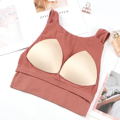 Оптовая продажа, Женский бесшовный бюстгальтер для йоги, хлопковое Спортивное нижнее белье, однотонная одежда для спортзала и фитнеса