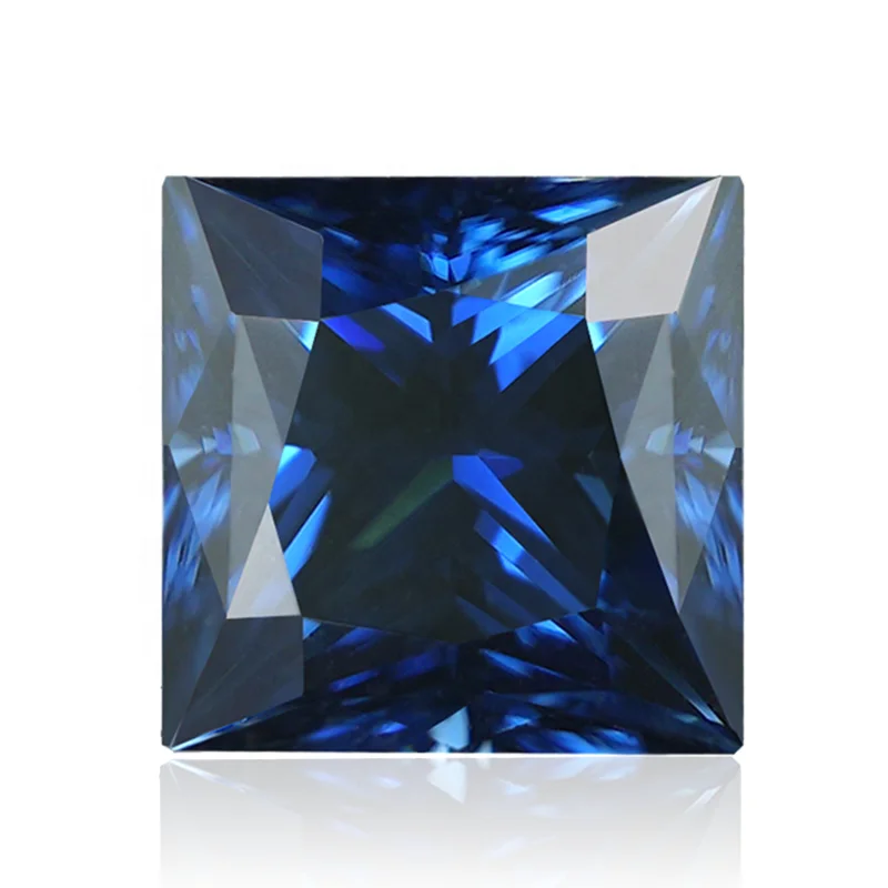 SICGEM Manufacturers Sapphire Color Princess Square GRA Certified VVS Moissanite Loose Moissanite Diamond