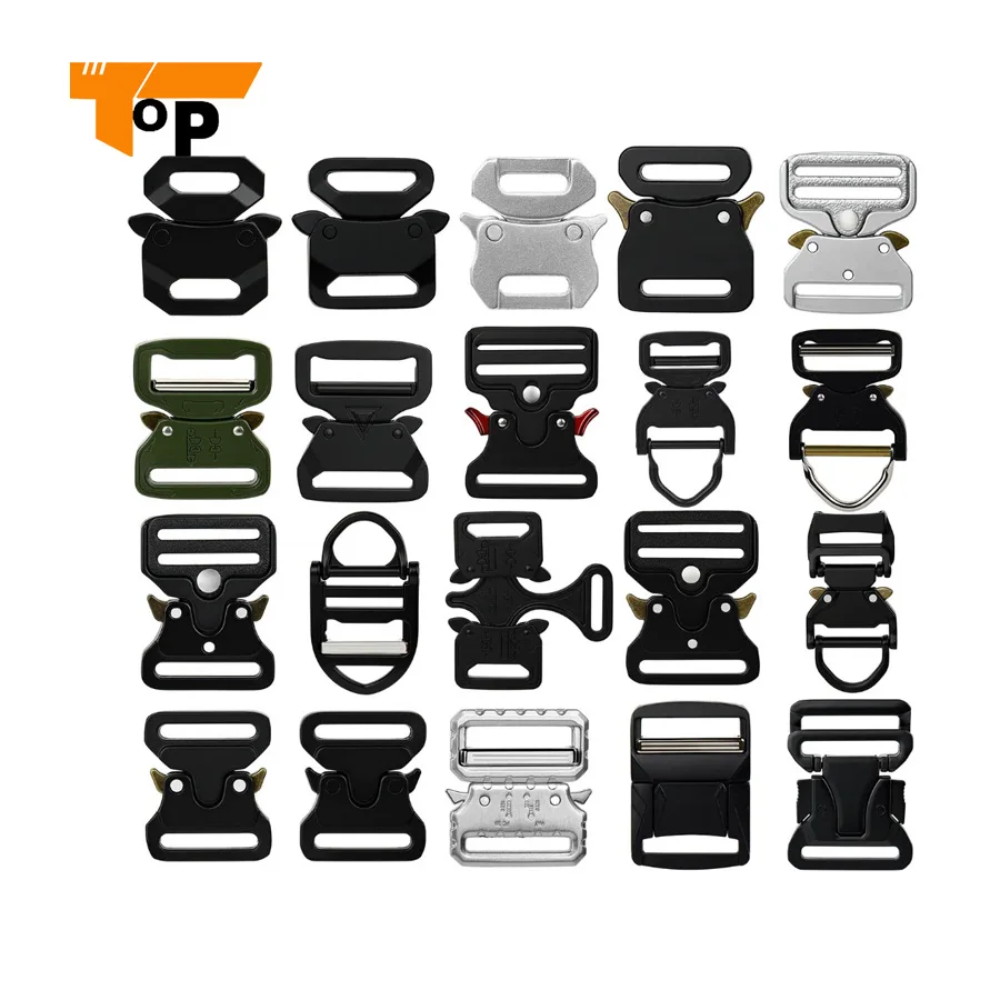 Custom Solid Metal Tactical Belt Buckle Strong Adjustable Quick Release  Buckle for Outdoor Dog Vest