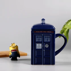 Wholesale Fty Price Police Booth Ceramic Mug Coffee Cup Personality Tardis Police Telephone Calling Bar Ceramic Coffee Mug