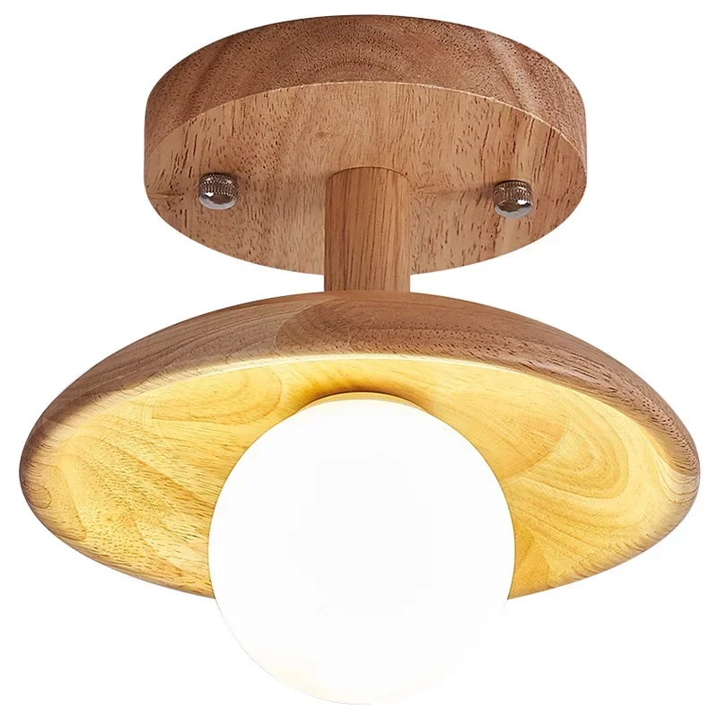 Silent Style Aisle Corridor Hallway Ceiling Lamp Wooden Japanese-Style Balcony Cloakroom Retro Lighting