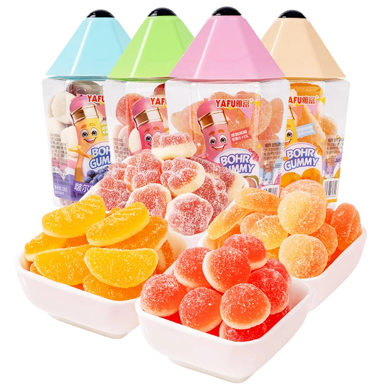OEM/ODM 220 г Bohr белая персиковая клубника мандарин виноград 4 вкусных аромата Желе мягкие конфеты фрукты конфеты